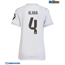 Camisa de Futebol Real Madrid David Alaba #4 Equipamento Principal Mulheres 2025-26 Manga Curta